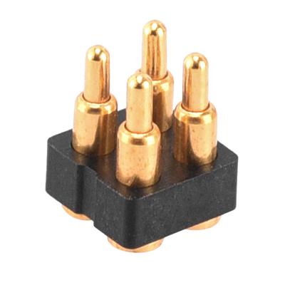 China PCB Gold Plated Connector 4 Pin Double Row Customize Length 4 Pin Pitch 2.54mm 5V2A 12V 2A Smt Pogopin for sale