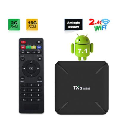 China Amazon Hot Sale 2/16gb Android TV Box TX3 Mini Amlogic S905W 4K Set Top Box TF Card Player for sale