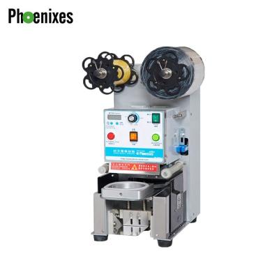 China Hot selling beverage performance and reliable automatic plastic cup sealing machine, bubble tea office equipment for sale