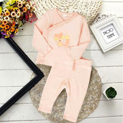 China 2021 New Product 2pcs Antibacterial Organic Kids Wear Printing Newborn Baby Layette Set for sale