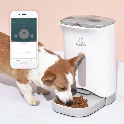 China 4.3L Automatic Food Tray Smart Cat Feeding Dispenser Automatic Pet Food Feeder With Camera Wifi App for sale