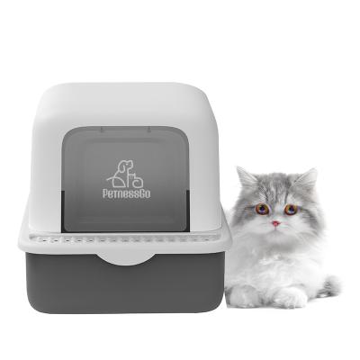 China PetnessGo Sustainable Design Eco-friendly Design PetnessGo TV Large Cat Toilet Box Open Cat Litter Box for sale