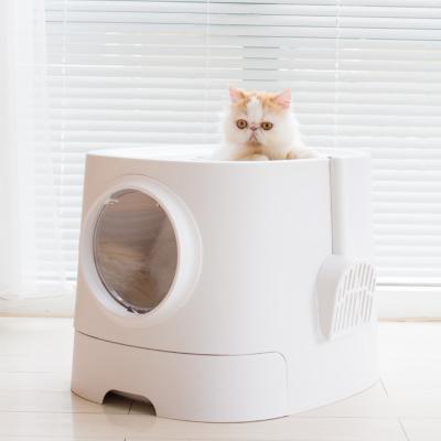 China Large Petnessgo Cat Clean Up Products Plastic Space Cat Sand Box Cat Toilet Viable Bin NY002 for sale