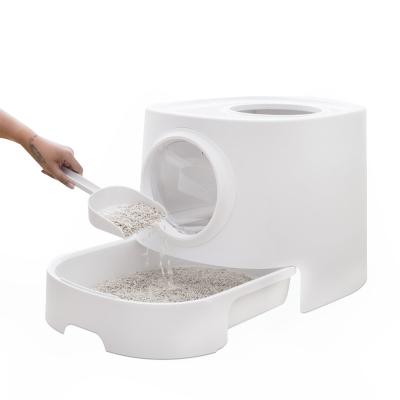 China PetnessGo Viable Easy Clean Luxury Cat Toilet, Plastic Cat Use Pet Litter Box and Toilet for sale