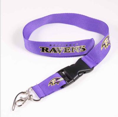 China silk screen printed nfl lanyard hot sale 2.5cm nfl cheap print main chain silk screen printed nfl lanyard for sale