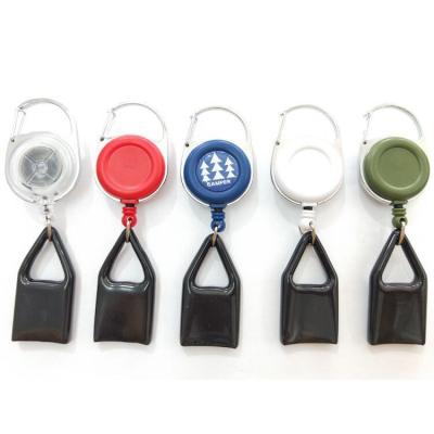 China Hot-selling Customized Customized Logo Lighter Badge Retractable Retractable Keychain Lighter Leash Clip Reel for sale