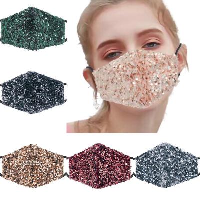 China Christmas Mask Led Face Cover Customized Cotton Fashion Sequined Adult Three-Layer Color Mask Winter Three-Dimensional Warm And Dustproof Mask for sale