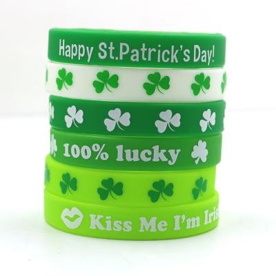 China Full Shaped Eco-Friendly Custom Cotton Gift Silicone Wristband Silicone Rubber Printed Wristband Event Logo Festival Silicon Wrist Band for sale