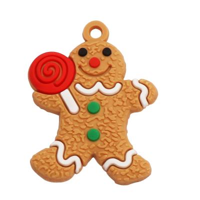 China Customiz Pendant Soft Rubber Crafts Christmas Gingerbread Man Gifts Christmas Gingerbread Cookie Pottery Wind Wind Chime Bird Pendant Customiz Promotional or Business for sale