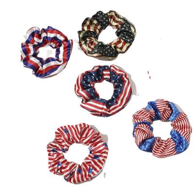 China American Flag National Day Hair Tie Hair Scrunchies With Zipper Pocket Stash Scrunchy Hair Ties Elastics Tangle Hair Bands Scrunchy For Women for sale