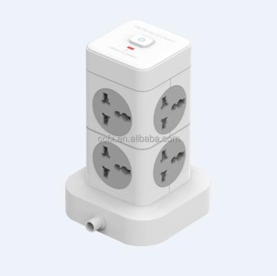 China 8 Socket Outlet Residential/Multi-Purpose Portable Desktop Sockets With Switch USB C Port Surge Protector Eu Power Strip Tower 5ft Extension Lead for sale