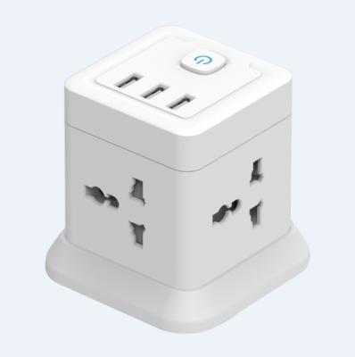 China Residential / General Purpose Cube Power Socket With USB , Power Strip With DP 20W Charger for sale