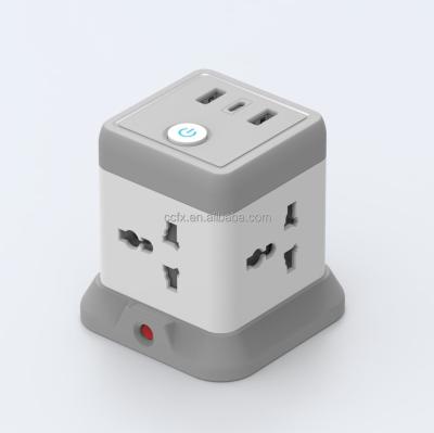 China Factory Sales Residential / Multi-Purpose Cube Power Strip, Universal QC 3.0 Cube Power Strip with Extension Cord, Type-C Power Outlet for sale