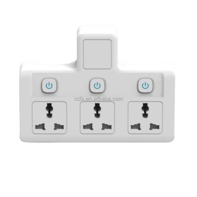 China Residential / Multi-Purpose Power Smart Strip 2 Pin Standard Wall Socket With 3 Universal Outlets for sale