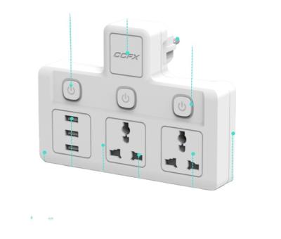 China Hot Selling Residential / Multi-Purpose Wall Outlet Converter with 3 USB for sale