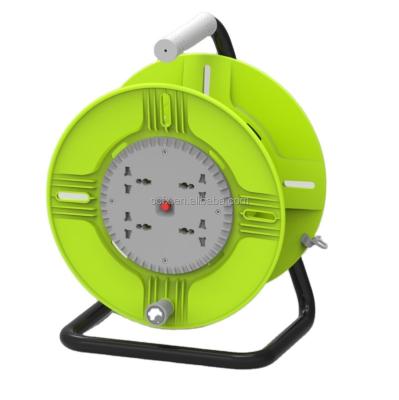 China Residential / Multi-Purpose Retractable Extension Cord Reel Retracting Extension Wheel with Multi-plug for sale