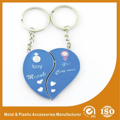 Chine Métal fait sur commande Keychains de Keychain de coeur personnalisé par bleu pour le porte-clés d'anniversaire à vendre