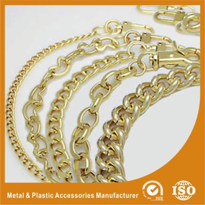 China Shiny Gold Solid Brass Handbag Metal Chain For Purse Accessories for sale