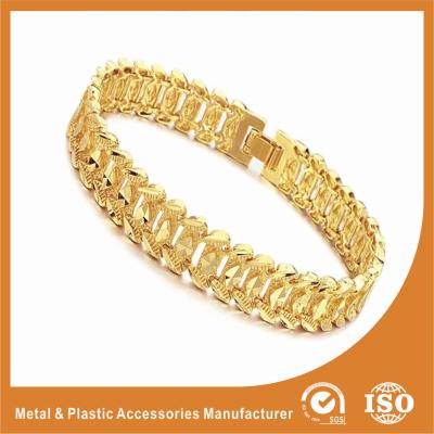 Chine Façonnez à des hommes d'OEM de bijoux le métal large radioprotection de chaîne d'or du bracelet à chaînes 18k à vendre