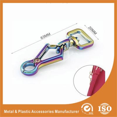 China Nuevo gancho brillante de la broche del metal del color del arco iris para los accesorios los 63X20MM por encargo del bolso en venta