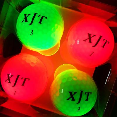 China 2022 Hot China Manufacturer LED Golf Balls Glow in Dark Color Night Golf Practice Custom Ball for sale