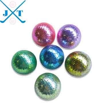 China 2 Pcs Fashionable Special Gold-plated Metallic Golf Balls Metal Cover Surlyn Golf Balls for sale