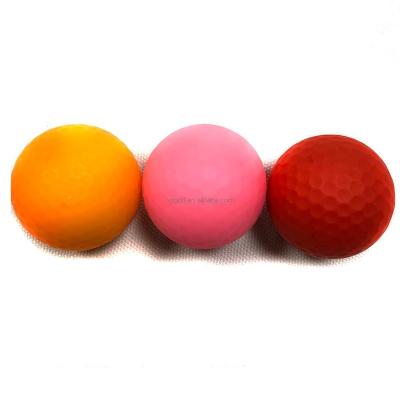 China Matte Colored Golf Ball Dupont Surlyn Core + Surlyn Rubber Cover Tour Custom Golf Balls for sale