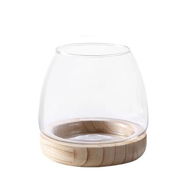 China Contemporary Custom Borosilicate Decoration Accessories Borosilicate Glass Vase Hydroponic Clear Japanese Glass Vase Modern Home Living Room for sale