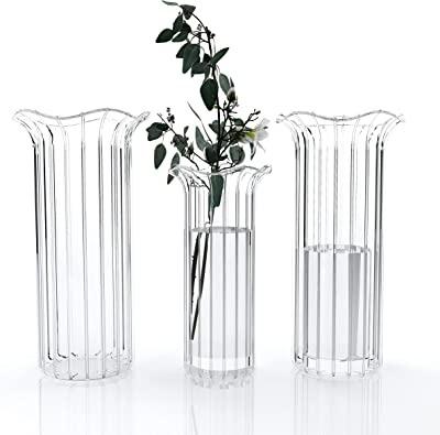 China Art Deco Large Ribbed Glass Flowers Bud Plant Breeder Mini Greenhouse Container Cylinder Vase Customized Clear Borosilicate for Home Decor for sale