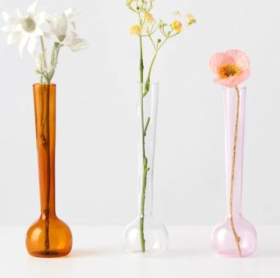 China Glass Contemporary Wholesale Customized Tabletop Flower Vases Ornament Transparent Wedding Hydroponic Vase for sale