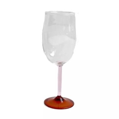 China Cute Hand Irregular Shape Stemed Glass Blown Decorative Multi Colored Wine Glasses For Hotel Restaurant Home Bar for sale