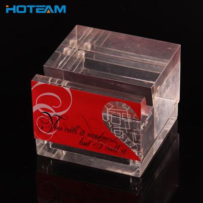 China Clear Hoteam Clear 14 Years Experienced Knife Tall Acrylic Block Acrylic Door Sign Block for sale