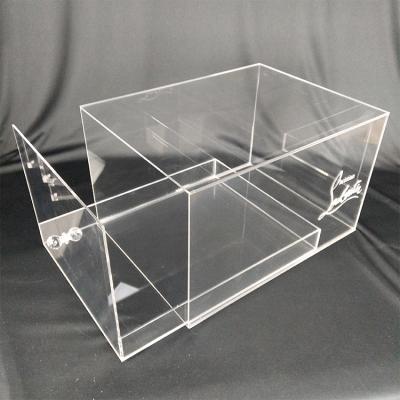 China Acrylic Transparent Acrylic Shoes Box Acrylic Shoe Box With Lid for sale