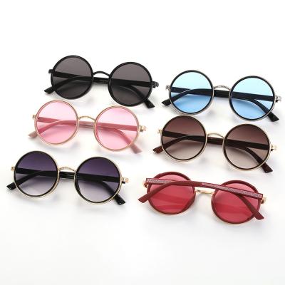 China 2021 Women's Small Round Metal Half Frame Men's Unisex Sunglasses OEM Wholesale Designer Fashion Sun Glass Shades Sun Glasses for sale