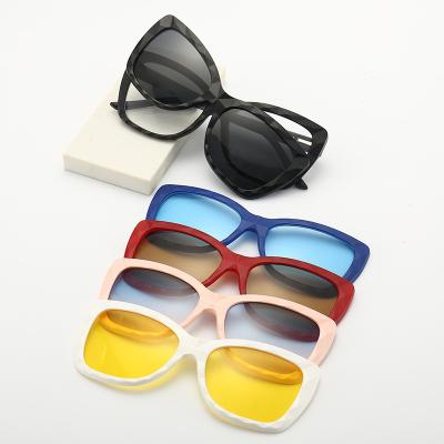 China Trendy 5 IN 1 Glass Women Sunglasses Shape Sunglasses Cycling Outdoor Glass Sports Eyewear Men 2022 for sale