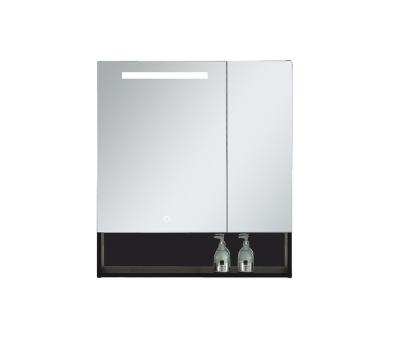 China Illuminated Smart Bathroom Mirror Cabinet In Two Doors With Anti Fog And LED Light for sale