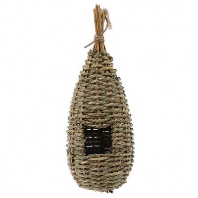 China Finch Bird Nest Hut Outdoor Natural Fiber Dropshipping Bird Hanging Bird House Breathable Wholesale Pet Nest Shelter Cage for sale