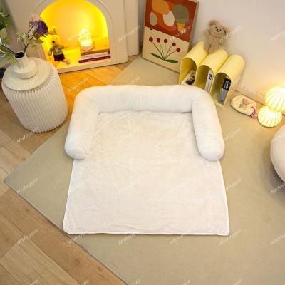 China Breathable Pet Cat Bed Sofa-Shaped Scratcher Washable Pet Sofa Protector Thickened Soft Warm Dog Bed and Removable Dog Bed Cover for sale