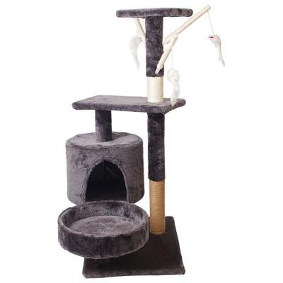 China Sustainable Cat Tree Tower Furniture Cat Housing with Scratching Post for Indoor Cats Kittens Activity Tower Kitty Pet Play House for sale