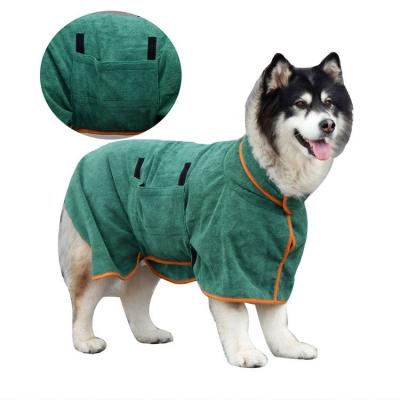 China Dropshipping New Pet Bathrobe Superfine Soft Fiber Dog Clothes House Pet Bathrobe Sustainably Water Absorbent In Stock for sale