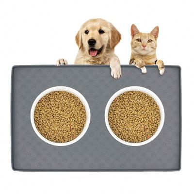 China Pet Bowl Protector Dogs and Cats Waterproof Waterproof Mat Prevent Feeding Food and Water Overflowing Silicone Pet Food Mat Pet Placemat For Puppy for sale