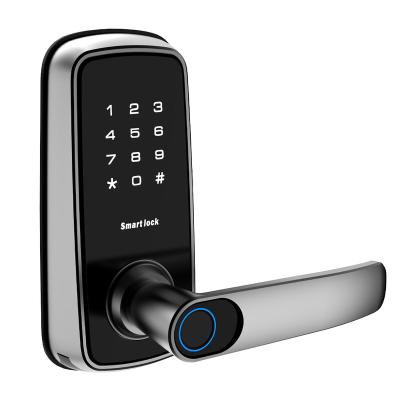 China Household Products High Quality Electronic Zinc Alloy/Plastic Fingerprint Door Lock Keyless Smart Lock Connect WiFi Use Smart Door Handle Lock for sale