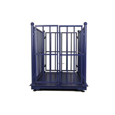 China With 300Kg Fence Two Gates With Bars Pet Scales For Cattle Weighing And Cattle Animal Weighing Scale for sale