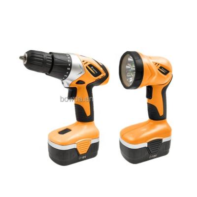 China Ni-Cd /Ni-Mh Battery Working Type 18v Cordless Drill With Flashlight for sale