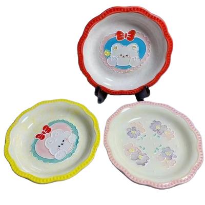 China Personality Contemporary Fashion Dinner Dishes Porcelain Tableware Hand Painted Ceramic Dish for sale