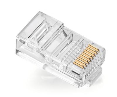 China Telecommunication Telecom Gold Plated RJ45 Connector For Cat5e for sale