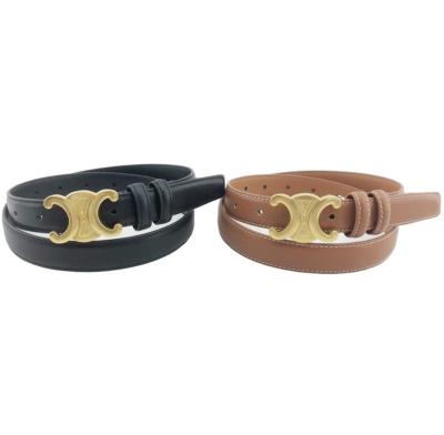 China 2023 Cowhide Women's C Retro Cowhide Designer Stitching Belt Buckle Belt for sale