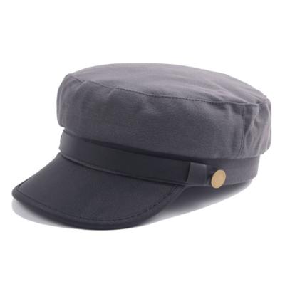 China Wholesale JOINT navy hat men's and women's youth leisure peaked hat autumn and winter PU student leather sealed hat for sale