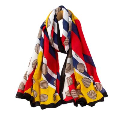 China 2021 new fashion women's silk scarf thin all-match silk shawl all-match beach sun warm oversized empty protection for sale