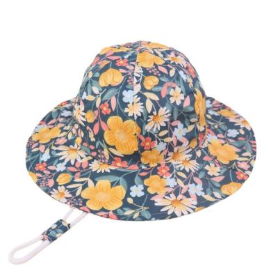 China European and American size wholesale printed cartoon gutters sun hat large striped fisherman animal children hat for sale